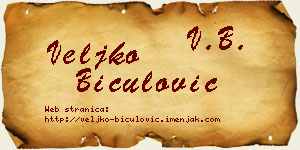 Veljko Biculović vizit kartica